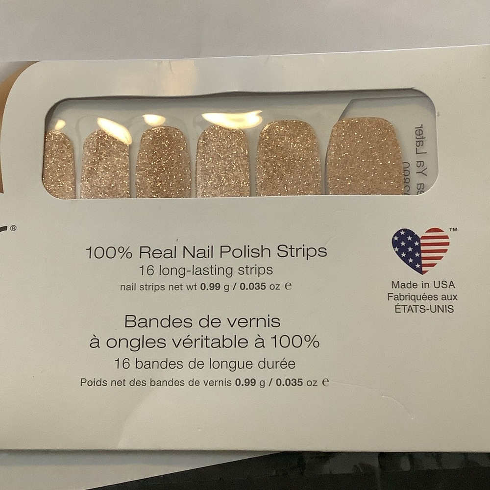 Color Street Gold Glitter Nail Polish Strips